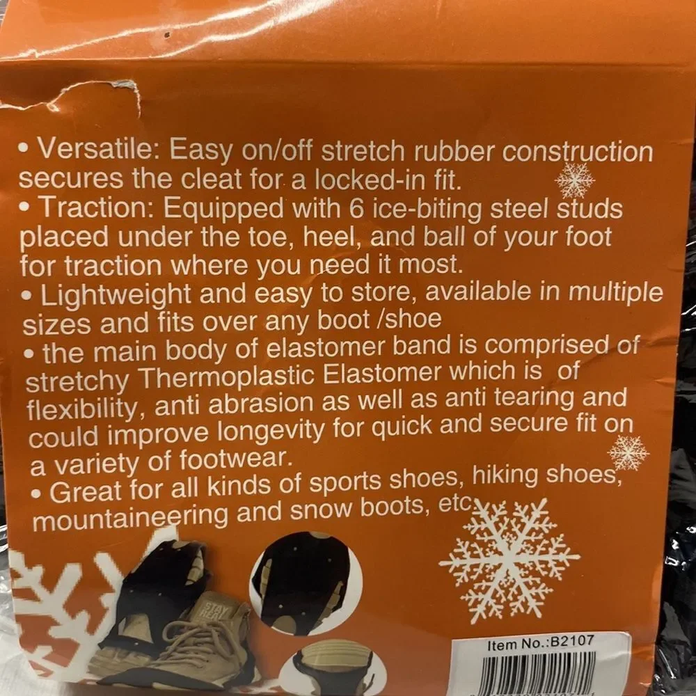 THUNDERBAY Med 6 Stud Ice Cleats Anti Slip Traction Snow Grips for Boots Shoes